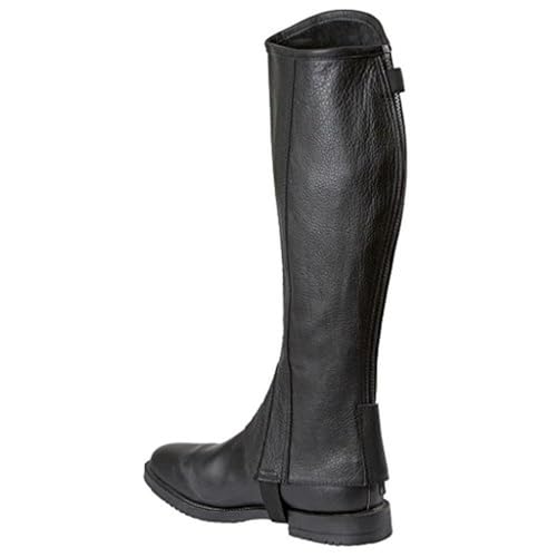 Covalliero Minichaps Elasto Leder mit Elastikeinsatz in Schwarz