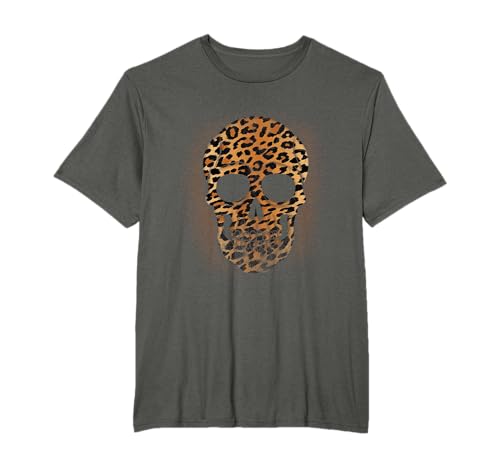 Tête de Mort léopard pour Homme et Femme, imprimé Animal guépard, décoloré T-Shirt