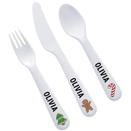 Personalization Universe Cookies for Santa Personalized Kids 3pc Utensil Set