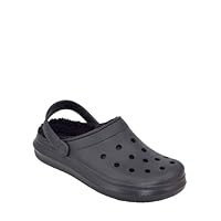 Chums Men's Wide Fit Fleece Lined Clog Lightweight Waterproof Thermal Clogs Black 12