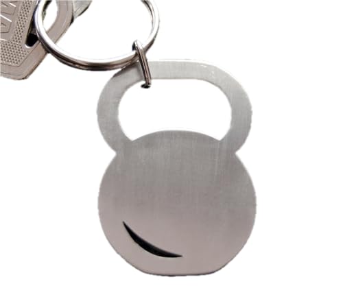 Porte-clés Kettlebell haltère acier inoxydable argenté 7cm