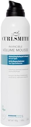 CURLSMITH - Invincible Volume Hair Mousse, Instant Volume, Alcohol Free, Non-Sticky, for Wavy, Curly or Coily Hair, Vegan (200ml/6.8fl oz)