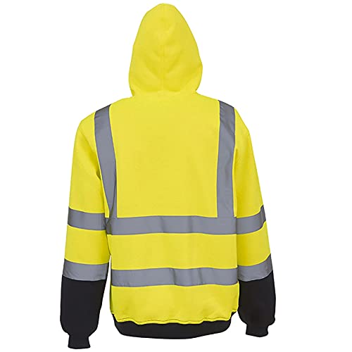 Class 3 High Visibility Safety Sweatshirt for Mens, Reflective Hoodie for Construction and Work Pullovers with Pocket3