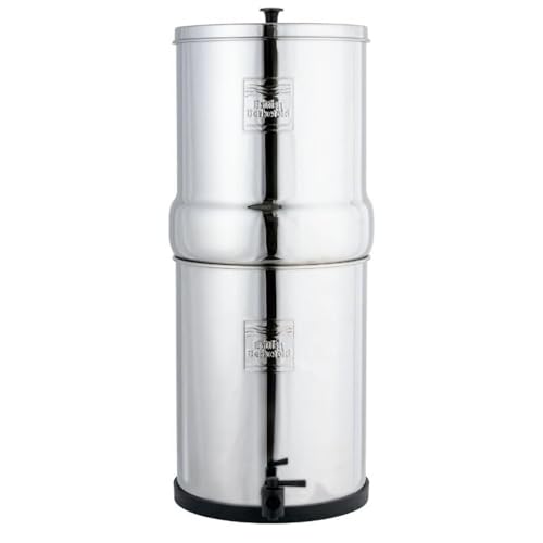 British Berkefeld Système De Filtration D'eau Par Gravité 8,5L En Acier Inoxydable | Incl. 2 cartouches Ultra Sterasyl | Une eau propre et délicieuse |Pas d'électricité ni de plomberie