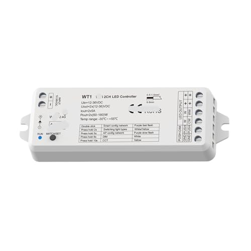 Regulador de intensidad LED 12V 24V y 36V DC para tiras de luz monocromáticas
