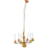 GANAZONO Dollhouse 6 Arm Candle Chandelier LED Miniature Wall Lamp Dollhouse Furniture Accessories M