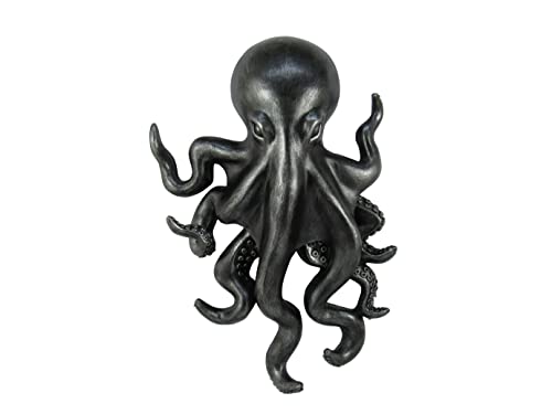 World of Wonders Poseidon Octopus Kraken Pewter Wall Hanger | Decorative Nautical Beach Office Decor | Ocean Theme Marine Underwater Creature Wall Art | Octopus Decoration | 15.5"H x 10"L x 3.25"D -  World of Wonders Gifts