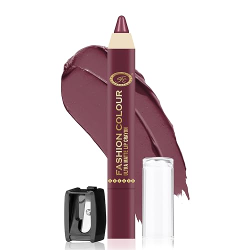 FASHION COLOUR Ultra Matte Lip Crayons With Free Sharpener | Smudge Proof And Waterproof | For Hydration And Moisturization | Long Lasting Lipwear with Matte Finish, Cruelty-free and Paraben-free – 2.5 gm(Summer Blossom)