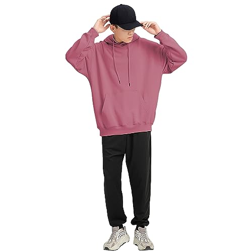 ANUFER Unisex Mens Womens Velvet Lined Cotton Pullover Hoodies Casual Plain Sweatshirt Jumper4