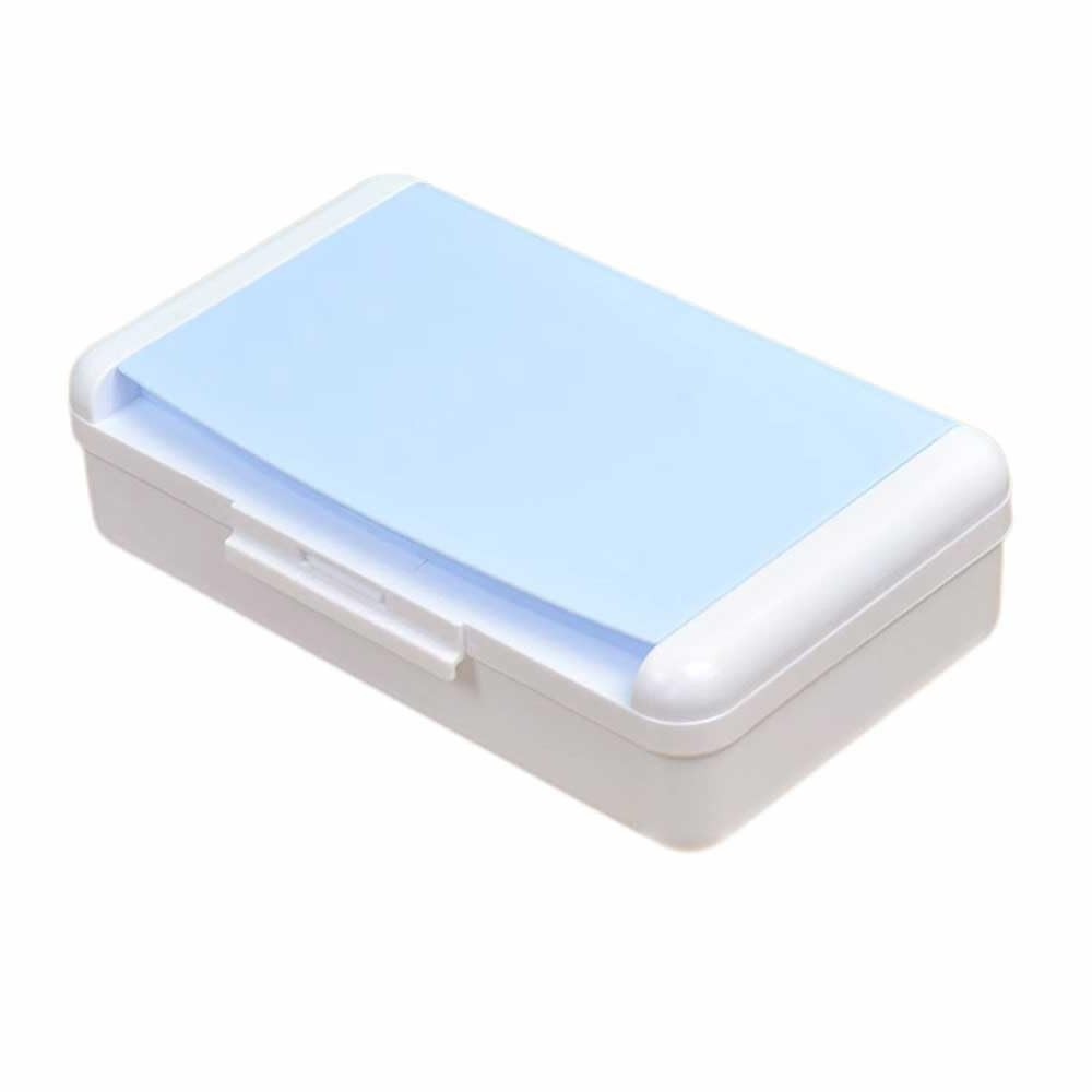 BE-TOOL Large Capacity Blue Pencil Case 20.5cm Hard Plastic Pencil Box Double-Decker Stationery Box for School Supplies Sketch Pencil Drawing Tools