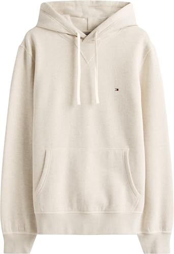 Tommy Hilfiger Herren Hoodie Seasonal Fleece mit Bauchtasche, Beige (Heathered Oatmilk), XS – Ansicht 6