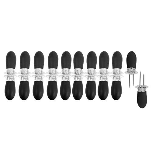 Puthernm 20 Pz/10 Paia Porta Mais Portafrutta Portatile Forniture Barbecue nel Acciaio Pannocchie Spiedini Forchetta BBQ