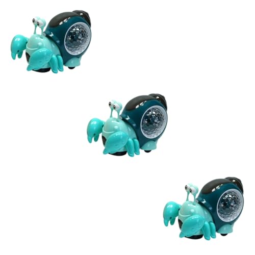 TOYANDONA 3 Uds Cangrejo Ermitaño De Inducción Juguete Interactivo para Caminar Juguete De Cangrejo Juguetes Educativos Juguetes Musicales Interactivos Juguete Musical De Cangrejo