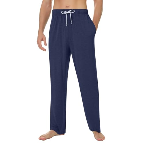 Mens Pajama Pants For Soft Drawstring Lightweight Baggy Causal Straight Fit Sport Sleep Pants With Pockets
