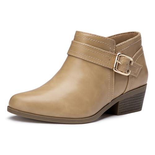 Image of Athlefit Women's Chunky Low Heel Short Ankle Boots