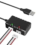 RENGOGA 7.4V 1A Lipo Battery Ladegerät,2S Akku Balancer Charger 2-in-1 XH-3P Stecker USB Lipo Charger,Kompatibel mit SCX24 SCX10 für RC Car,Autos,Boote,Quadcopter,Drohnen,Airplane Batterie,Airsoft