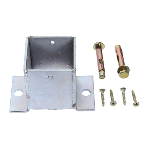 Zerodeko - Zerodeko Support de Base pour Poteau Carré en Acier Galvanisé 60X60X80 MM avec Vis Base D’Ancrage pour Poteau de Clôture en Bois Fixation Robuste pour Terrasse et Pergola Extérieure