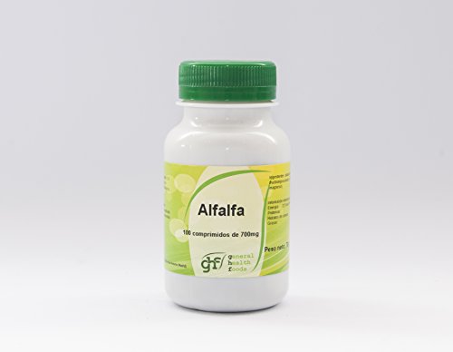 GHF ALFALFA 700mg. 100comp. – complément alimentaire sous forme de comprimés, facile à intégrer dans la routine de la journée, boîte de 100 comprimés et associe fonctionnalité pratique et sensation ag