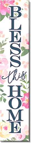 Spoontiques Bless This Home Porch Sign - Decorative Home Décor Wooden Signs - Rustic Outdoor Decoration - Durable and Weatherproof - Entryway Decoration - 8” x 40”