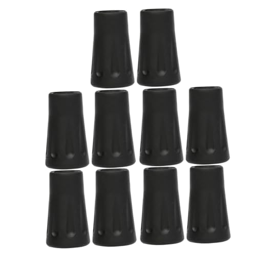 IWOWHERO 10pcs Walking Sticks Tips Replacement Trekking Poles Boot Tips Black Crutch Accessories Walking Stick Tips Rubber