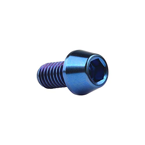 Image of Titanium Ti Bolt M5x9 16 18 20 25 30 35 40 45 50 55 60mm Tapered Head Screws Pack of 4 (M5x9mm, Blue)