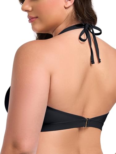 Ocean Blues Women's Plus Size Cutout Bikini Top Halter Swimsuit Top3