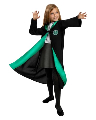 Funidelia Déguisement Officiel Serpentard Harry Potter pour enfant, Inclut: Tunique avec écusson imprimé, Taille 7-9 ans - Tenue pour enfants pour fêtes, Carnaval et...