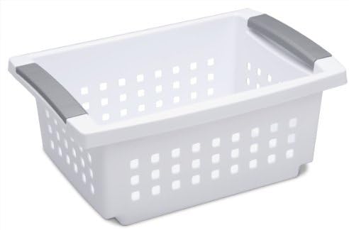 Sterilite Small White Stacking Basket with Titanium Accents (12 Pack) 16608006