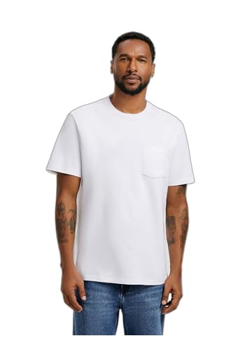 Camiseta Básica Masculina Super Cotton Com Bolso - Branco XXG