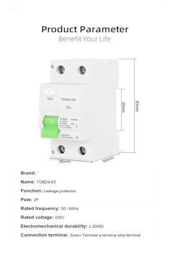 Disjoncteur différentiel bipolaire type AC protégeant votre tableau électrique