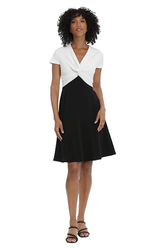 Maggy London Women's 2fer Combo Bodice Fit and Flare Workwear Office Career Event Party Occasion Guest of