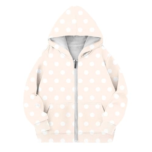 Hoodies for Girls Zip Up Jackets Cute Polka Print Long Sleeve Oversized Sweatshirt Coat Tween Girls Clothes 4-15 Years3