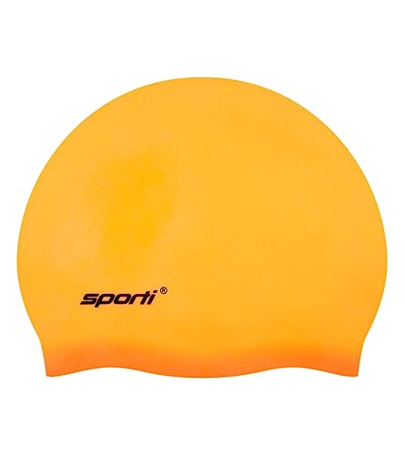 Bonnet de bain en silicone enfant orange idéal pour les cours de piscine