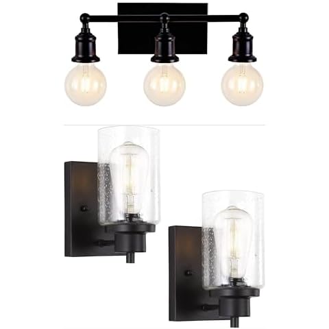 Eidonta Black Vanity Light Over Mirror 3 Pack Cover