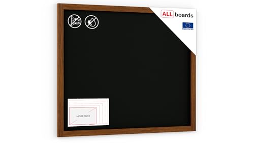 ALLboards Lavagna Nera da Gesso con Cornice in Legno 100x80cm, Scrivibile con Gessetti e Pennarelli a Gesso, Per Bar, Ristoranti, Menu, lavagne cancellabili per ristorante, lavagna da muro