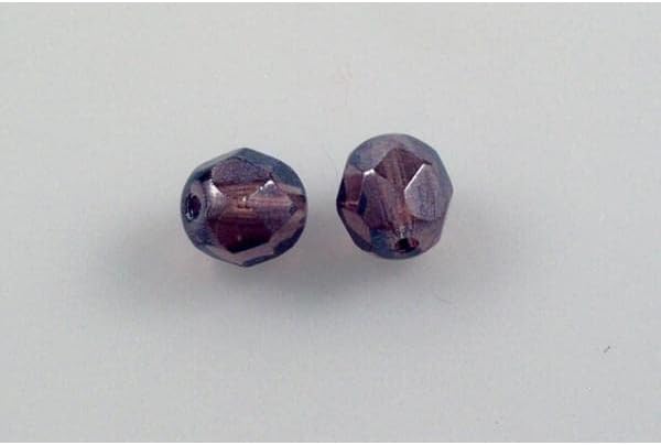 30pcs Fire Polished Faceted Beads Round 6 mm, Black Violet Rainbow Metallic Iris (23980-1640), Bohemia Crystal Glass, Czechia 15119001
