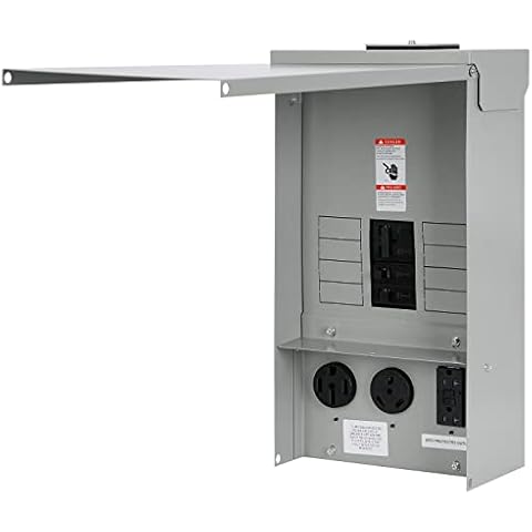 Temporary Power Outlet Panel with 20, 30, and 50-Amp Receptacle Installed,RV Electrical Outlet Panel with Breaker(50 amp+30 amp+GFCI 20 amp) Cover