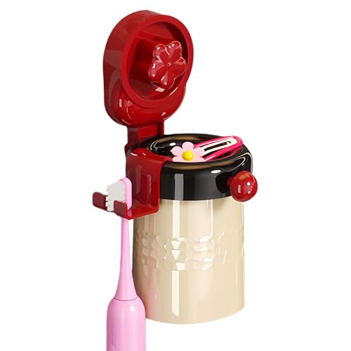 磁気歯ブラシホルダー | 磁気壁掛け吸盤収納ラック - 浴室 歯ブラシ カップ ホルダー | 浴室 ミラー 棚 ガラス 装飾 旅行 デスクトップ 仕事 学校 寮部屋用