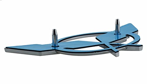 Image of Front Nose Cross Flags Emblem Car Badge Replacement for 97-04 Corvette C5 Chevrolet Decal 19207384 19207385 (Front - w /Alignment Pins) (US Flag-Black /Blue)