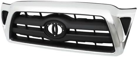 Front Bumper Upper Grille Grill Fit for Toyota Tacoma 2005 2006 2007 2008 2009 2010 2011, ABS Chrome & Black Hood Mesh Grill Direct Replace 5310004360 TO1200268 05-11