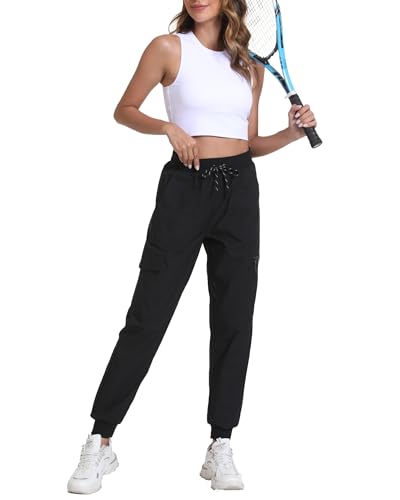 Women's Joggers with Pockets, Hiking Cargo Water Resistant Lightweight Pants for Women Workout Athletic Travel Camping 6