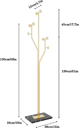 Arbre à cintres en métal NAKEAH avec base en marbre pour vêtements - 3