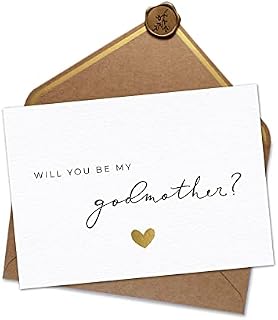 JoliCoon Will you be my godmother card with envelope and wax seal - Godmother proposal card
