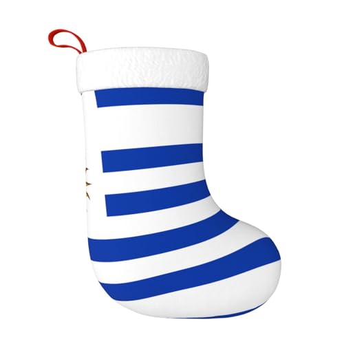 HTRDJH Chaussettes décoratives de Noël avec drapeau de l'Uruguay, chaussettes de Noël pour adultes, décorations de fête de Nouvel An