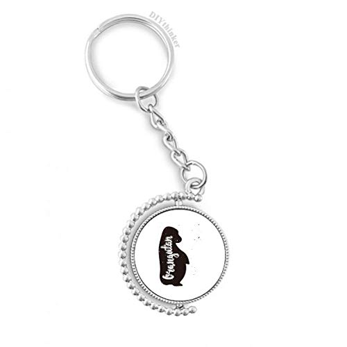Llavero giratorio de orangután negro DIYthinker anillo peregrino