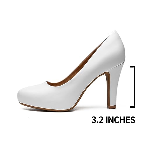 Image of Trary Mavisa High Heels for Women 3.2 Inch Chunky Platform Round Toe Pumps