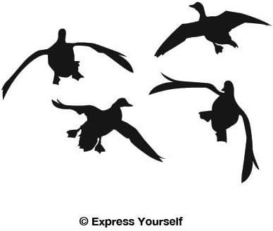 Express Yourself Products Jukin' Four Ducks (Black - Image Facing as Shown - Large) Decal Sticker - Waterfowl Collection