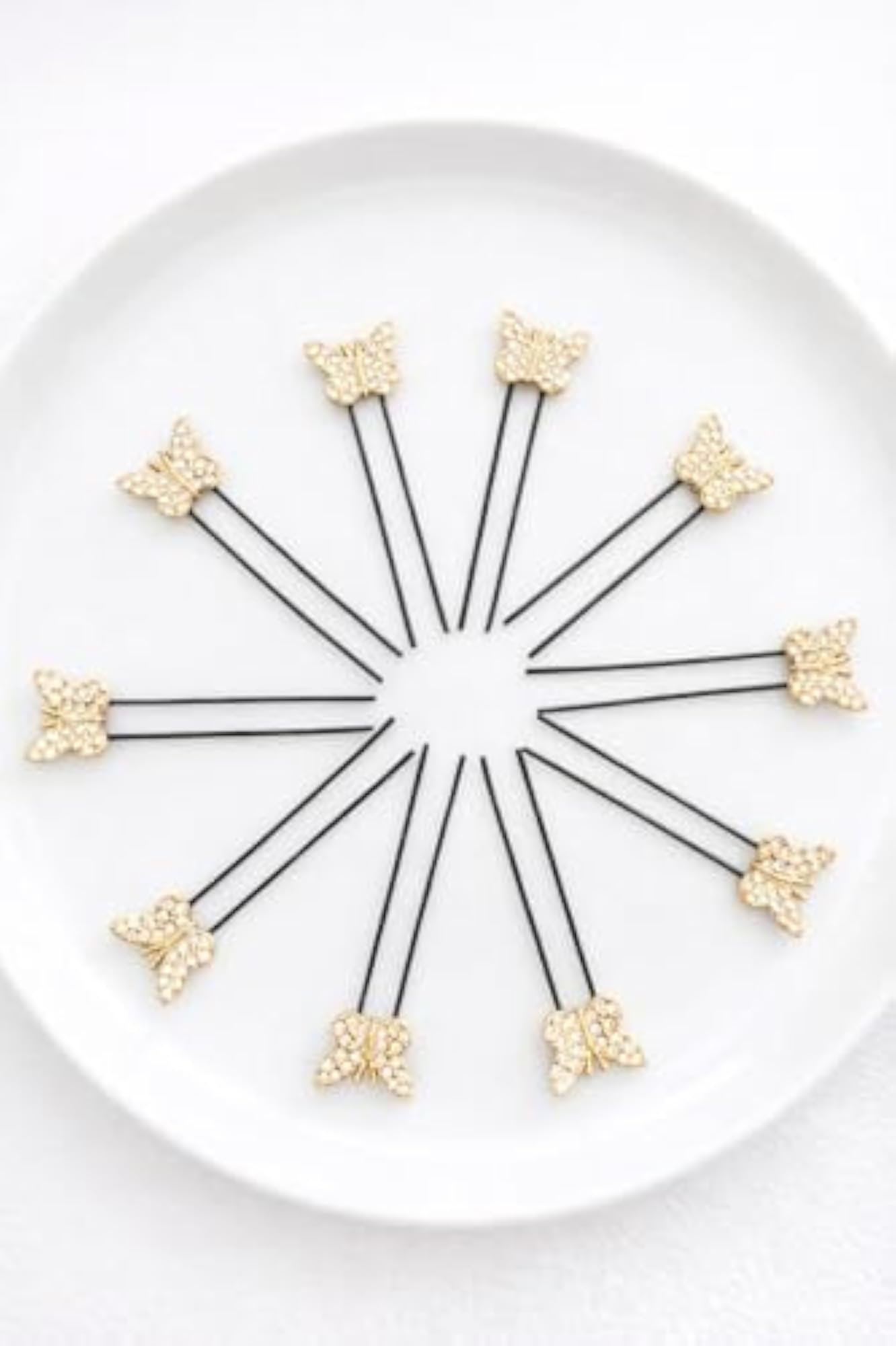 Butterfly Gold-Plated Juda Pins for Women, Crystal Studded