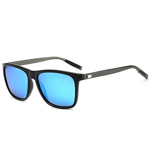UV400 Lunettes de soleil polarisées Designer Hommes Business Driving Lunettes de soleil Homme Vintage Goggles Lunettes carrées, Noir Bleu, MULTI Cover