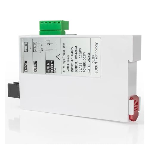 Transmisor de voltaje CA con entrada 0-380V y salida DC 1-5V para carril DIN 4